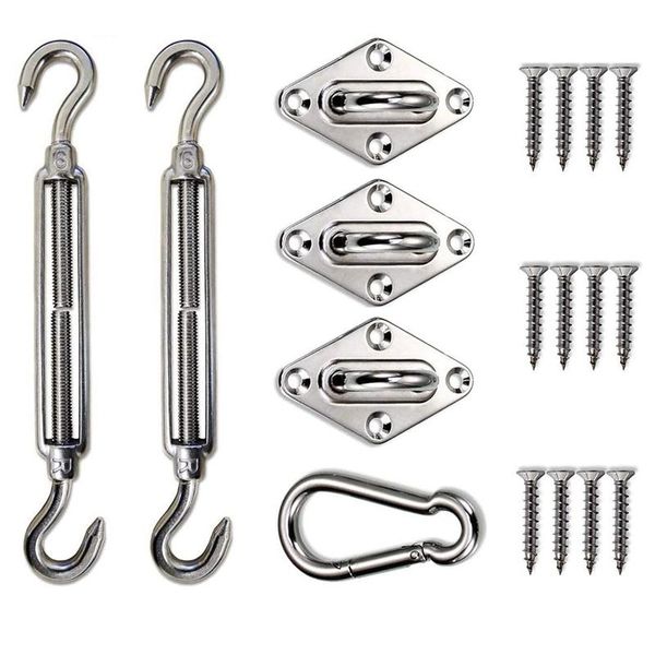 shade sun sail stainless steel hardware kit 6 inches for triple-cornered installation
shade sun sail stainless steel hardware kit 6 inches for triple-cornered installation