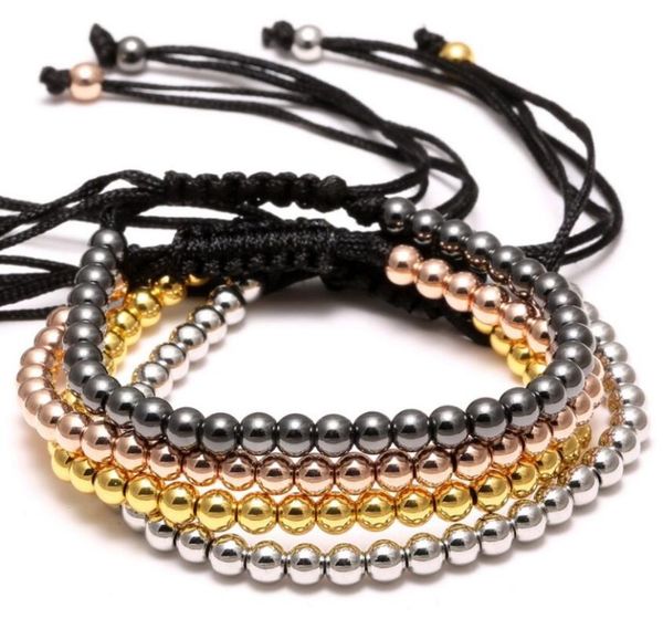 charm bracelets drop 4mm round copper beads fashion jewelry black woven rope bracelet women macrame men gift, Golden;silver
charm bracelets drop 4mm round copper beads fashion jewelry black woven rope bracelet women macrame men gift, Golden;silver