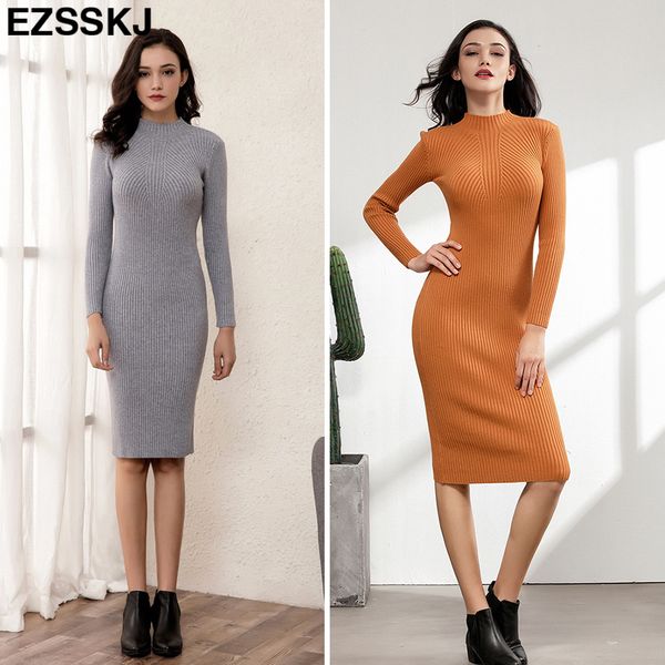 2021slim female autumn winter midi sweater dress women bodycon dress long sleeve robe dress solid basic knitted solid, Black;gray
2021slim female autumn winter midi sweater dress women bodycon dress long sleeve robe dress solid basic knitted solid, Black;gray