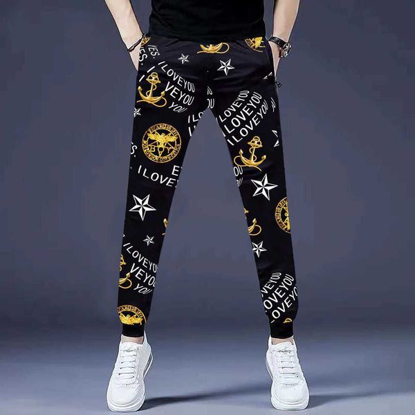 men's pants autumn and winter casual printed pants trend into sports with skinny feet txiy, Black
men's pants autumn and winter casual printed pants trend into sports with skinny feet txiy, Black