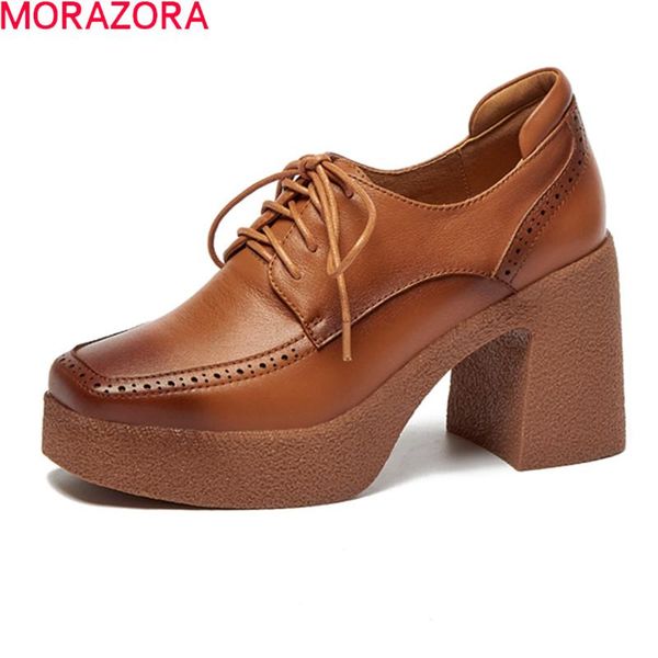 genuine leather shoes fashion lace up square high heels women pumps simple platform party casual dress, Black
genuine leather shoes fashion lace up square high heels women pumps simple platform party casual dress, Black