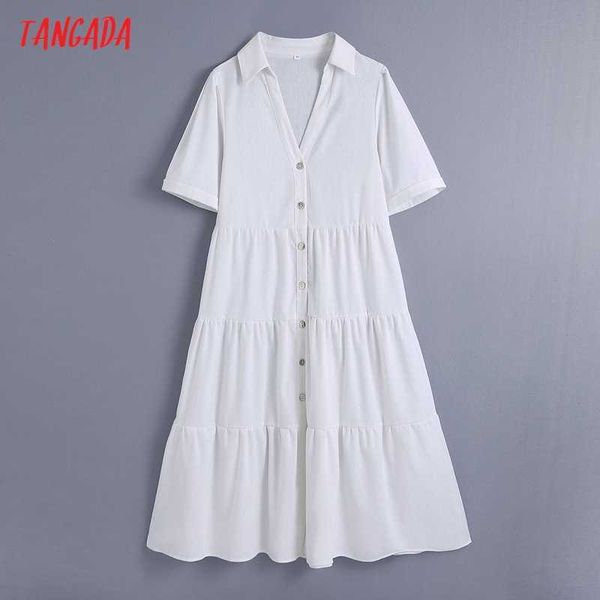 tangada women summer white elegant midi dress vintage short sleeve female office lady sundress be733 210609, Black;gray
tangada women summer white elegant midi dress vintage short sleeve female office lady sundress be733 210609, Black;gray