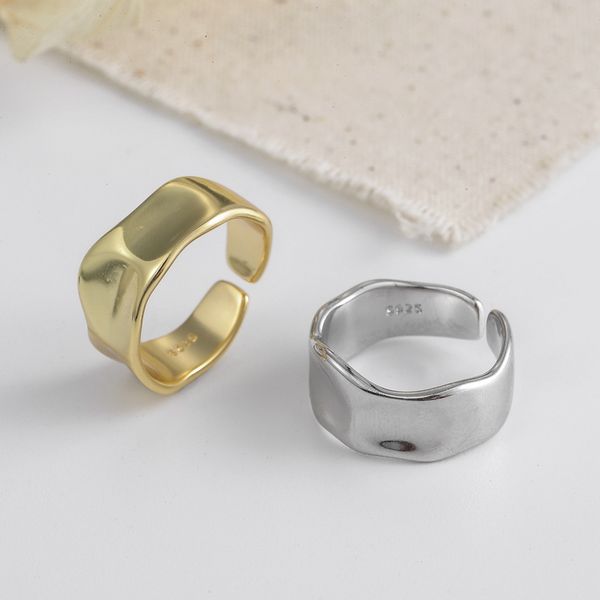 925 sterling silver irregular smooth wide opening ring personality geometric concave convex wave ring for women s-r578
925 sterling silver irregular smooth wide opening ring personality geometric concave convex wave ring for women s-r578