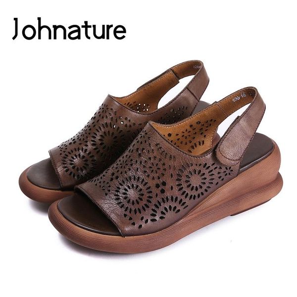 dress shoes johnature genuine leather ankle-wrap hook & loop platform sandals solid retro totem wedges hollow casual summer women, Black
dress shoes johnature genuine leather ankle-wrap hook & loop platform sandals solid retro totem wedges hollow casual summer women, Black