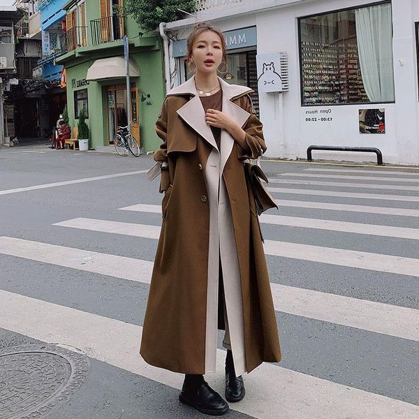women's trench coats real po 2021 fashion windbreaker coat spring and autumn long temperament goddess british style, Tan;black
women's trench coats real po 2021 fashion windbreaker coat spring and autumn long temperament goddess british style, Tan;black