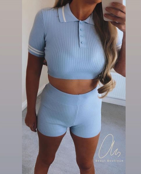 knitting ribbed fashion two piece womenpant sets short sleeve casual bodycon outfits button crop and pants co ord set, White
knitting ribbed fashion two piece womenpant sets short sleeve casual bodycon outfits button crop and pants co ord set, White