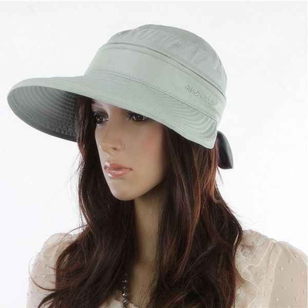 summer fashion korean style bowknot big visor cap color matching beach sun hat sec88 wide brim hats, Blue;gray
summer fashion korean style bowknot big visor cap color matching beach sun hat sec88 wide brim hats, Blue;gray