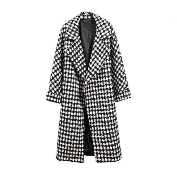 women's wool & blends long coat of wool, black and white plaid, autumn winter , women's clothes with open collar, korean lgky
women's wool & blends long coat of wool, black and white plaid, autumn winter , women's clothes with open collar, korean lgky