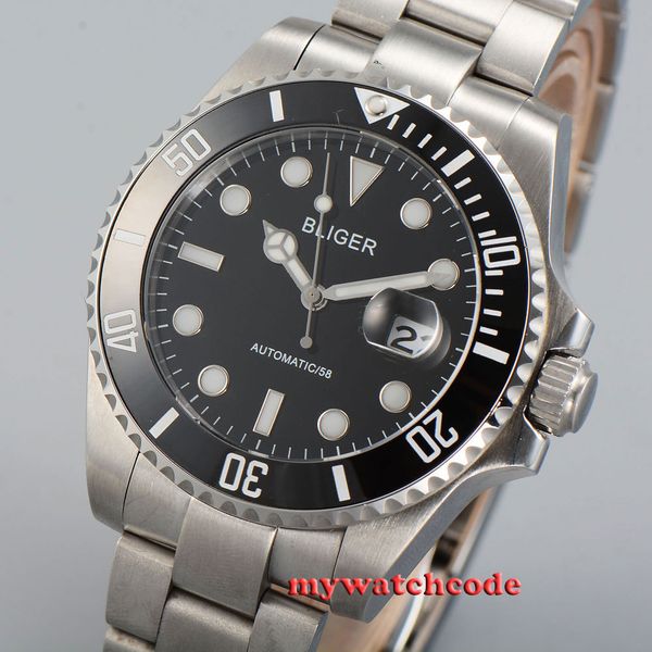 43 mm bliger black iron plate ceramic tablecloth sapphire crystal automatic mens watch p33b, Slivery;brown
43 mm bliger black iron plate ceramic tablecloth sapphire crystal automatic mens watch p33b, Slivery;brown