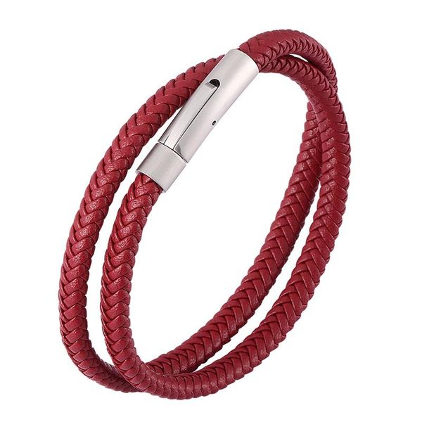 charm bracelets fashion men women jewelry red multilayer braided leather bracelet stainless steel buckle wristband gifts sp0497, Golden;silver
charm bracelets fashion men women jewelry red multilayer braided leather bracelet stainless steel buckle wristband gifts sp0497, Golden;silver