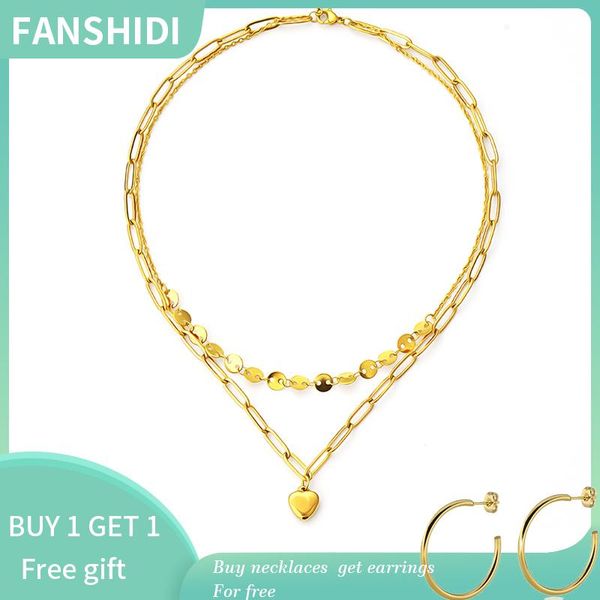 pendant necklaces fanshidi stainless steel romantic heart for woman multi-layer layersquare chains choker, Silver
pendant necklaces fanshidi stainless steel romantic heart for woman multi-layer layersquare chains choker, Silver