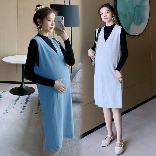 maternity dresses winter pregnant women suit fashion style knitted pullovers sundress+long sleeve sweater two-piece dress clothes sets, White
maternity dresses winter pregnant women suit fashion style knitted pullovers sundress+long sleeve sweater two-piece dress clothes sets, White