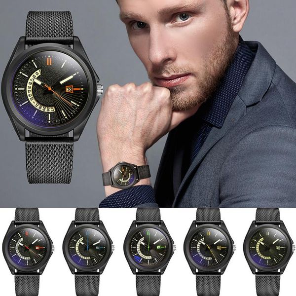 wristwatches men's sports mesh belt luminous watch multiple color pointers hollow calendar blue light the gift to boyfriend, Slivery;brown
wristwatches men's sports mesh belt luminous watch multiple color pointers hollow calendar blue light the gift to boyfriend, Slivery;brown