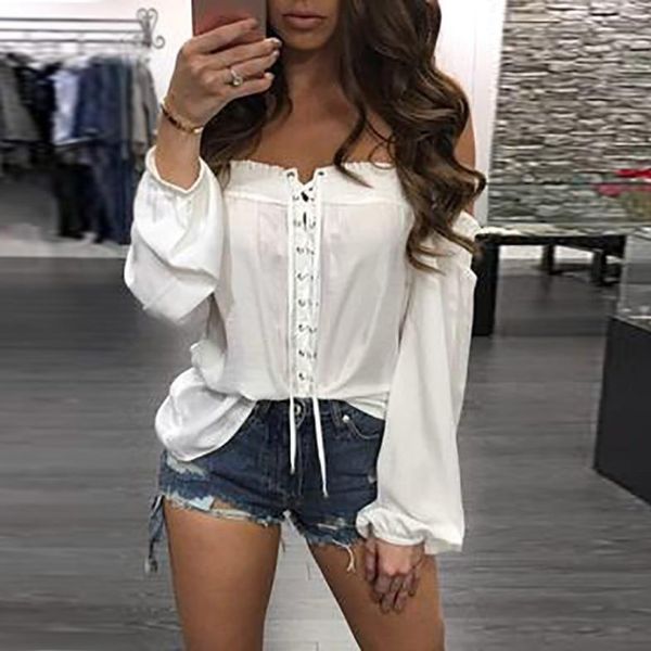 womens shirt ladies clothing comfort women blouse fashion 2021 female elegance off shoulder loose 90s women's blouses & shirts, White
womens shirt ladies clothing comfort women blouse fashion 2021 female elegance off shoulder loose 90s women's blouses & shirts, White