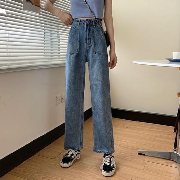 women's jeans woman pants straight high waist loose summer cropped pantalones vaqueros mujer, Blue
women's jeans woman pants straight high waist loose summer cropped pantalones vaqueros mujer, Blue