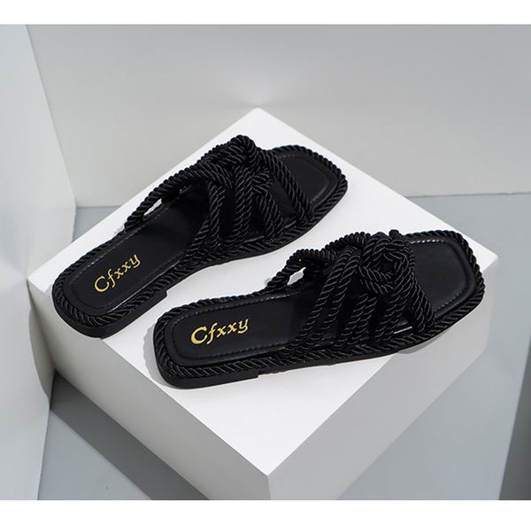 sandals female personality slippers hemp string higher design flat women's sandals casual colour solid toe square foot hollow jump woma, Black
sandals female personality slippers hemp string higher design flat women's sandals casual colour solid toe square foot hollow jump woma, Black
