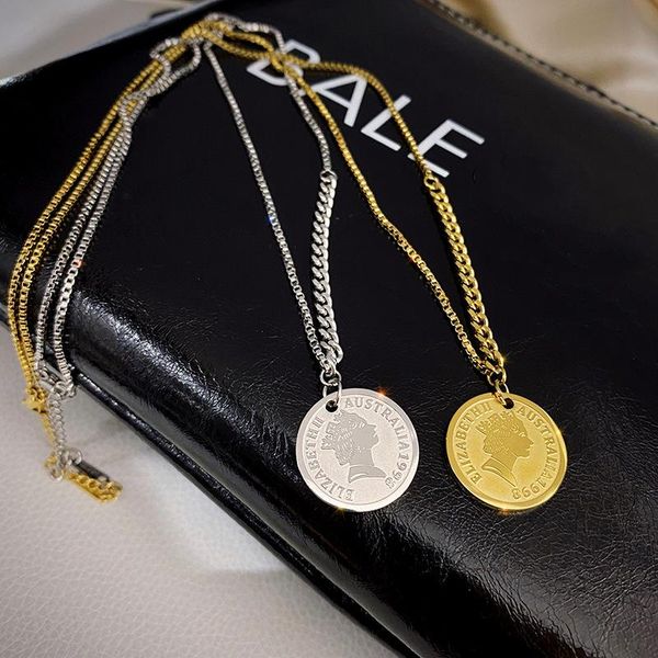 pendant necklaces exquisite fashion round shape gold portrait necklace for women do not fade choker clavicle chain jewelry gifts girls, Silver
pendant necklaces exquisite fashion round shape gold portrait necklace for women do not fade choker clavicle chain jewelry gifts girls, Silver