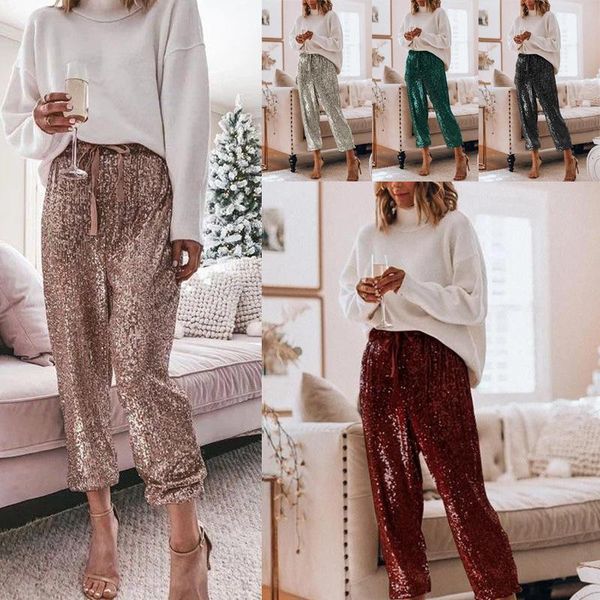women's pants & capris sequined women fashion loose ruffle high waist drawstring spring fall casual womens bottoms lugentolo, Black;white
women's pants & capris sequined women fashion loose ruffle high waist drawstring spring fall casual womens bottoms lugentolo, Black;white