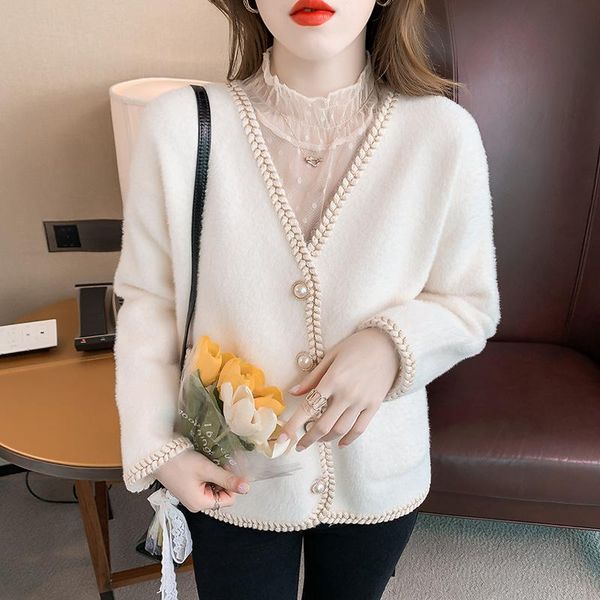 women's wool & blends sweater coat knitted cardigan female 2021 beige versatile autumn and winter clothes thickened woman coats jackets, Black
women's wool & blends sweater coat knitted cardigan female 2021 beige versatile autumn and winter clothes thickened woman coats jackets, Black