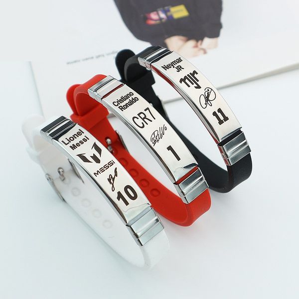 precious football star signature stainless steel charm bracelet adjustable silicone bracelets bangle for man gift, Golden;silver
precious football star signature stainless steel charm bracelet adjustable silicone bracelets bangle for man gift, Golden;silver