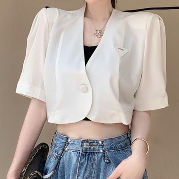 women's blouses & shirts puff sleeve solid shoulder pad suit women fashionable temperament loose shirt woman casual one-button navel l, White
women's blouses & shirts puff sleeve solid shoulder pad suit women fashionable temperament loose shirt woman casual one-button navel l, White