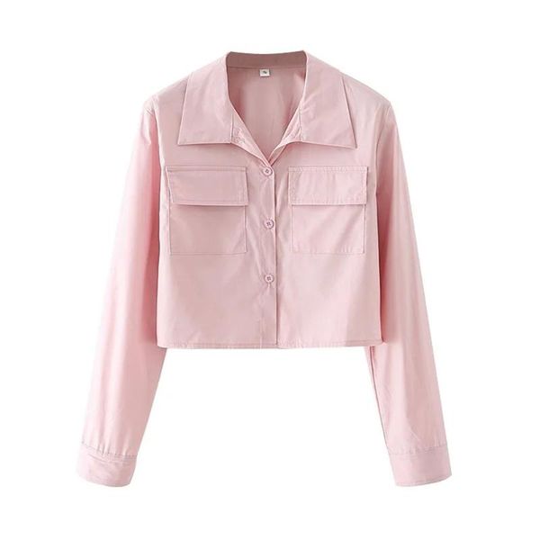 women's blouses & shirts women 2021 fashion pink elegant pockets oversized vintage lapel collar long cuffed sleeves female chic, White
women's blouses & shirts women 2021 fashion pink elegant pockets oversized vintage lapel collar long cuffed sleeves female chic, White