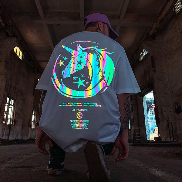 reflective men's unicorn t-shirts t-shirt short fashion brand printed cloth summer trend half sve year lovers' wear, White;black
reflective men's unicorn t-shirts t-shirt short fashion brand printed cloth summer trend half sve year lovers' wear, White;black