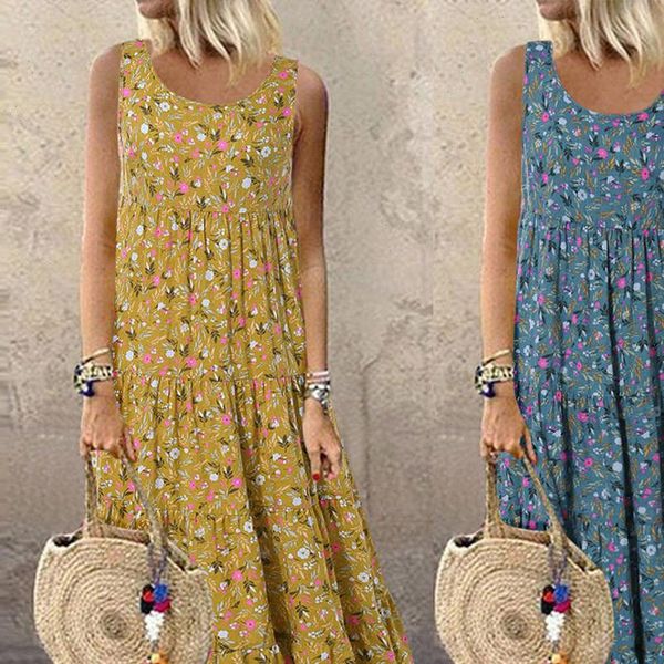 z35 women dress plus size casual loose o neck sleeveless floral print linen long summer beach maxi vestidos robe, Black;gray
z35 women dress plus size casual loose o neck sleeveless floral print linen long summer beach maxi vestidos robe, Black;gray