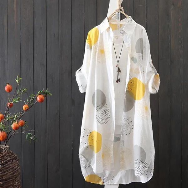 women's polos mid-length printed sunscreen shirt fashion summer 2021 korean style loose long sleeve air conditioning cardigan, White
women's polos mid-length printed sunscreen shirt fashion summer 2021 korean style loose long sleeve air conditioning cardigan, White