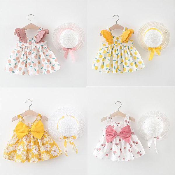 girl's dresses summer baby girls 2pcs clothes sets sleeveless thin section print princess dress send hat kids birthday party, Red;yellow
girl's dresses summer baby girls 2pcs clothes sets sleeveless thin section print princess dress send hat kids birthday party, Red;yellow