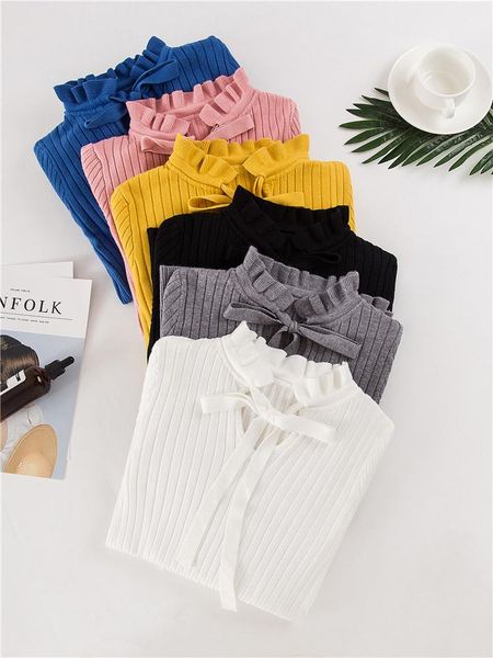 women's sweaters bow solid sweet women fashion autumn winter 2021 pullovers basic lace up all match pull femme slim 13387, White;black
women's sweaters bow solid sweet women fashion autumn winter 2021 pullovers basic lace up all match pull femme slim 13387, White;black