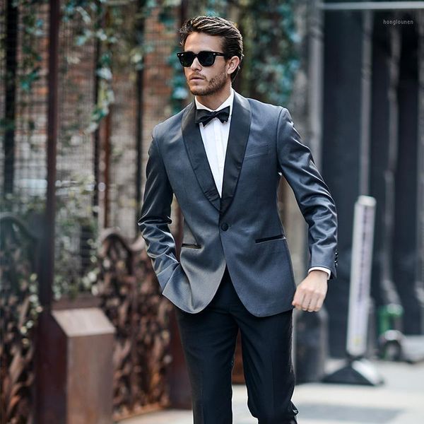 men's suits & blazers anniebritney grey 2 piece slim fit men suit with black pants tailor made skinny groom wedding tuxedo prom set, White;black
men's suits & blazers anniebritney grey 2 piece slim fit men suit with black pants tailor made skinny groom wedding tuxedo prom set, White;black