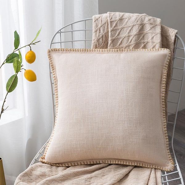 

cushion/decorative pillow luxury pillowcase solid color sofa linen throw cushion cover for living room simple case car seat chair decor 45x4