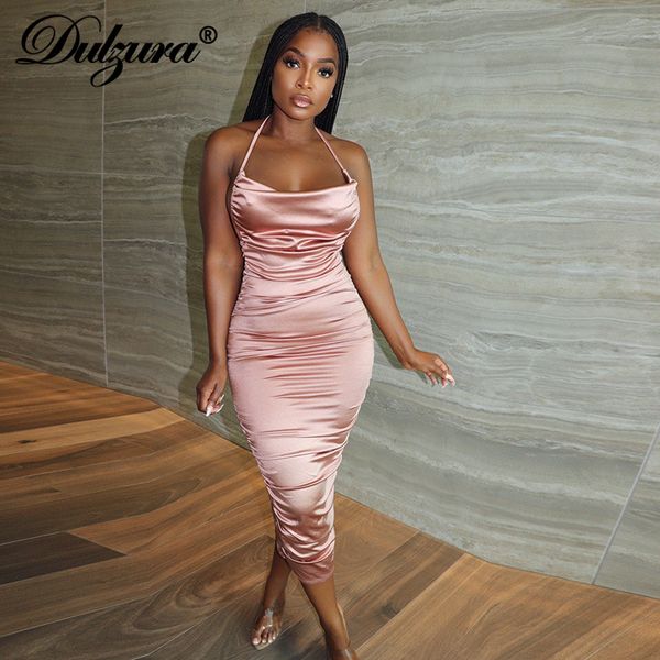 2021 summer women pure satin ruched halter midi dress lace up sleeveless backless bodycon party elegant y2khigh quality, Black;gray
2021 summer women pure satin ruched halter midi dress lace up sleeveless backless bodycon party elegant y2khigh quality, Black;gray