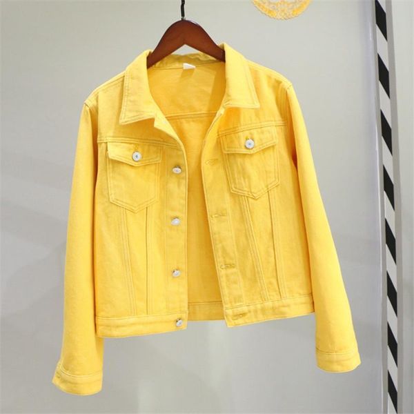 women's jackets 2021 spring short harajuku plus size candy colors slim denim jacket jaqueta feminina long sleeve casual jeans, Black;brown
women's jackets 2021 spring short harajuku plus size candy colors slim denim jacket jaqueta feminina long sleeve casual jeans, Black;brown