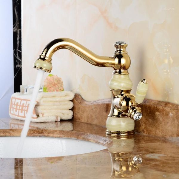 bathroom sink faucets basin brass jade body with marble faucet single handle gold finish mixers taps u-271
bathroom sink faucets basin brass jade body with marble faucet single handle gold finish mixers taps u-271