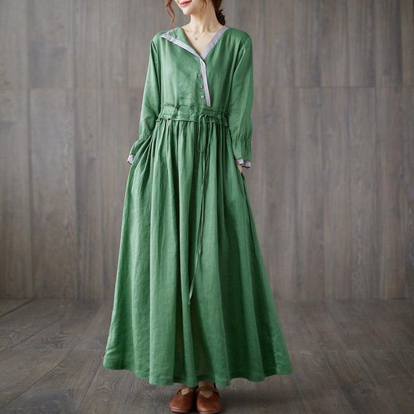 casual dresses 2021 arrival korea style mori girl's vintage autumn dress thin soft cotton linen office lady work women, Black;gray
casual dresses 2021 arrival korea style mori girl's vintage autumn dress thin soft cotton linen office lady work women, Black;gray