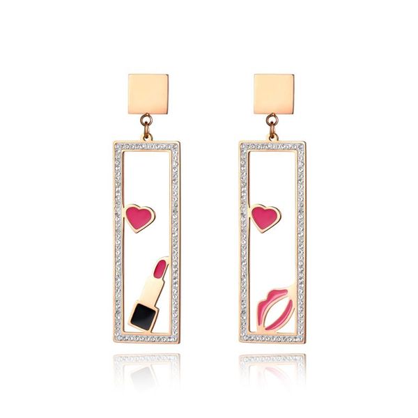 stud makeups elements jewelry pink lips & lipstick with rhinestone case rose gold color stainless steel earrings je18452, Golden;silver
stud makeups elements jewelry pink lips & lipstick with rhinestone case rose gold color stainless steel earrings je18452, Golden;silver