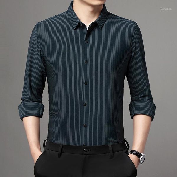 men's casual shirts oimg 2021 autumn long-sleeved seamless shirt business slim striped non-ironing, White;black
men's casual shirts oimg 2021 autumn long-sleeved seamless shirt business slim striped non-ironing, White;black