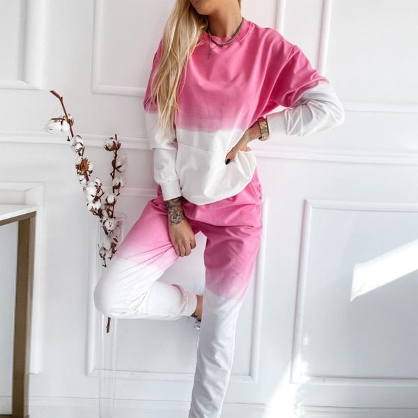women's two piece pants autumn fashion tie-dye print sportswear suit spring o neck sweatshirt and long pant set women casual loose out, White
women's two piece pants autumn fashion tie-dye print sportswear suit spring o neck sweatshirt and long pant set women casual loose out, White