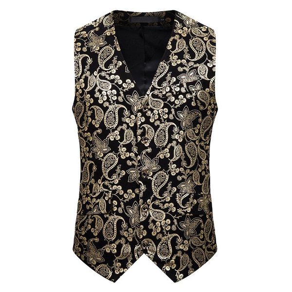 men's vests men vest fashion slim bronzing print personality party dress casual coat arrival 2021 gold silver, Black;white
men's vests men vest fashion slim bronzing print personality party dress casual coat arrival 2021 gold silver, Black;white