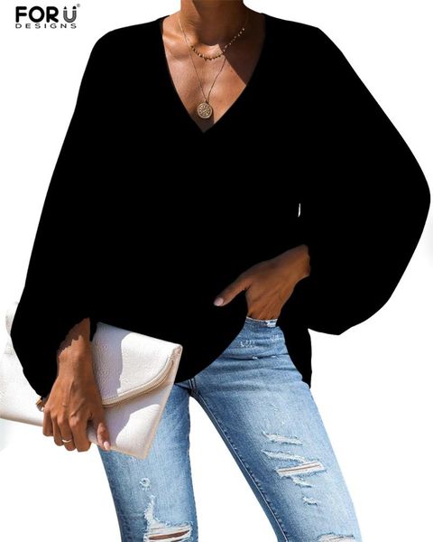 women's blouses & shirts forudesigns fashion black women casual loose solid v-neck ladies blouse shirt long sleeve girls woman brand cl, White
women's blouses & shirts forudesigns fashion black women casual loose solid v-neck ladies blouse shirt long sleeve girls woman brand cl, White