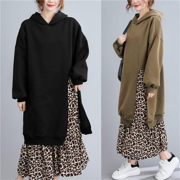 casual dresses clothes autumn winter korean leopard print stitching padded velvet sweatshirt dress women loose plus size long hooded y922, Black;gray
casual dresses clothes autumn winter korean leopard print stitching padded velvet sweatshirt dress women loose plus size long hooded y922, Black;gray