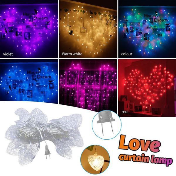 colorful lights string led lover heart curtain party wedding outdoor garden romantic decoration lamp strings
colorful lights string led lover heart curtain party wedding outdoor garden romantic decoration lamp strings
