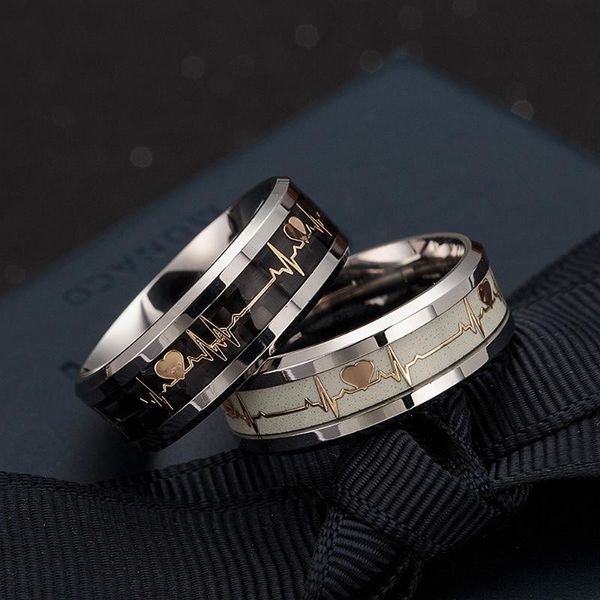 luminous carbon fiber ring for couples fashion electrocardiogram couple woman jewelry cluster rings, Golden;silver
luminous carbon fiber ring for couples fashion electrocardiogram couple woman jewelry cluster rings, Golden;silver