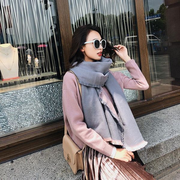 scarves double-sided scarf solid color bufanda mujer imitation cashmere gift warm shawl autumn and winter women fashion, Blue;gray
scarves double-sided scarf solid color bufanda mujer imitation cashmere gift warm shawl autumn and winter women fashion, Blue;gray