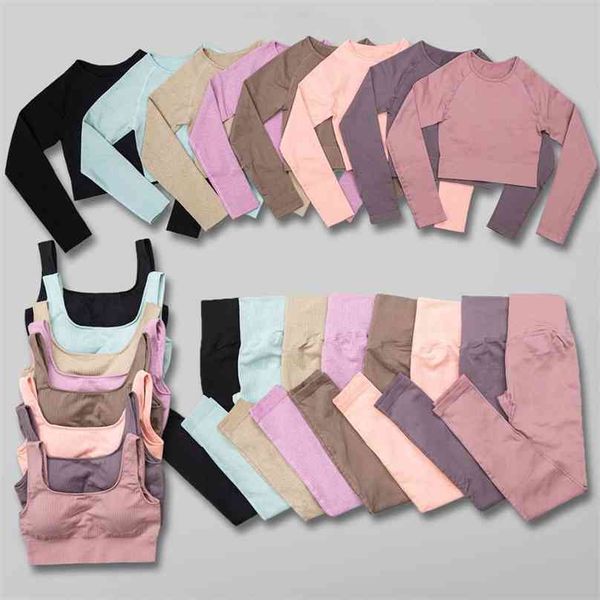 striped solid yoga set women's tracksuit high waist push up sports bra seamless leggings outfit workout sportswear gym crop 210802, Gray
striped solid yoga set women's tracksuit high waist push up sports bra seamless leggings outfit workout sportswear gym crop 210802, Gray
