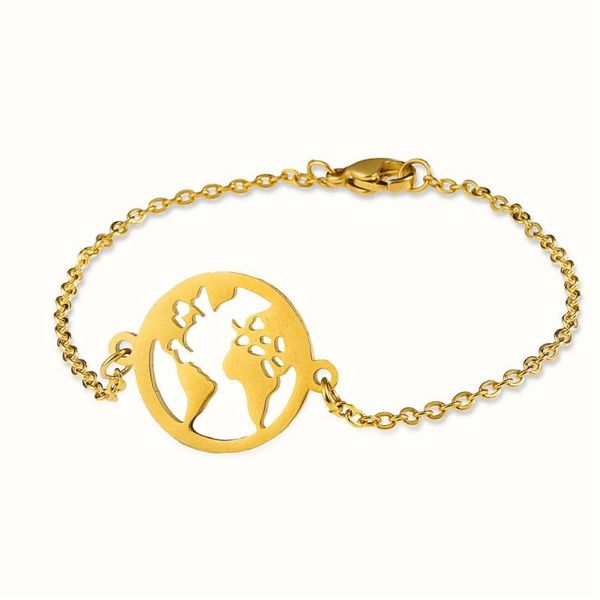 link, chain earth stainless steel bracelets gold silver rose 3 colours vintage gifts for women girls valentine's day present, Black
link, chain earth stainless steel bracelets gold silver rose 3 colours vintage gifts for women girls valentine's day present, Black
