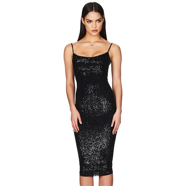 summer women spaghetti strap black sequins midi dress sleeveless celebrity evening runway club party dresses 210507, Black;gray
summer women spaghetti strap black sequins midi dress sleeveless celebrity evening runway club party dresses 210507, Black;gray