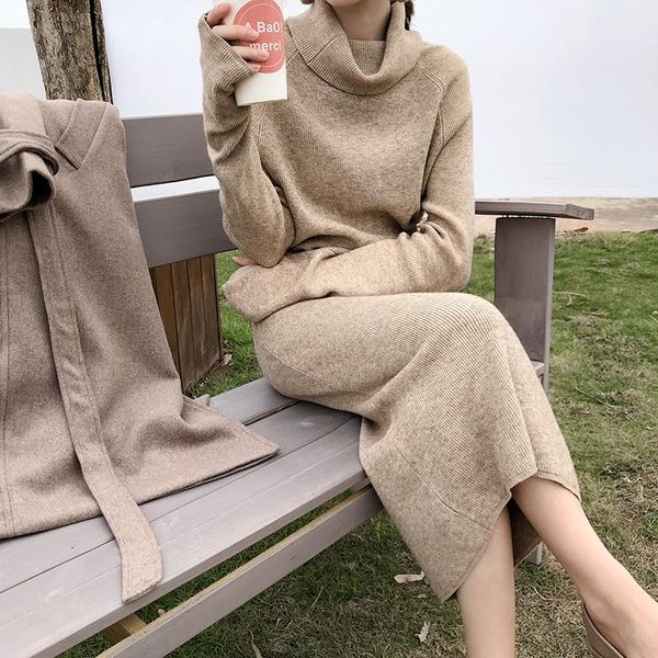 casual dresses women's knit dress autumn and winter mid-length high-necked tie belt slimming long-sleeved knitted sweater, Black;gray
casual dresses women's knit dress autumn and winter mid-length high-necked tie belt slimming long-sleeved knitted sweater, Black;gray